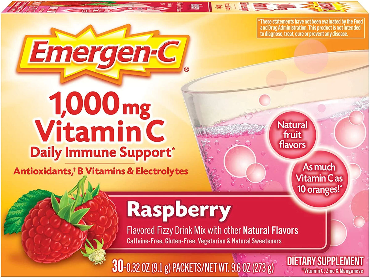 Raspberry Flavor Vitamin C Powder, 30 Count K478