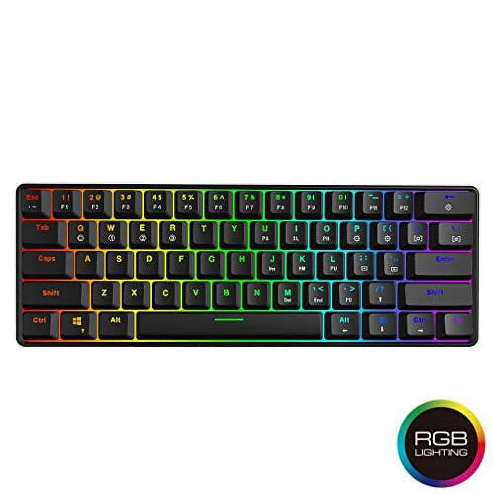 White Gateron Optical Black 61 Keys RGB Mechanical Keyboard Q733