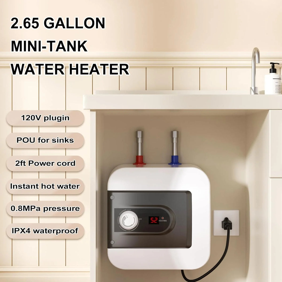 4 Gallon 110V 1.5KW Instant Hot Water Heater J4748