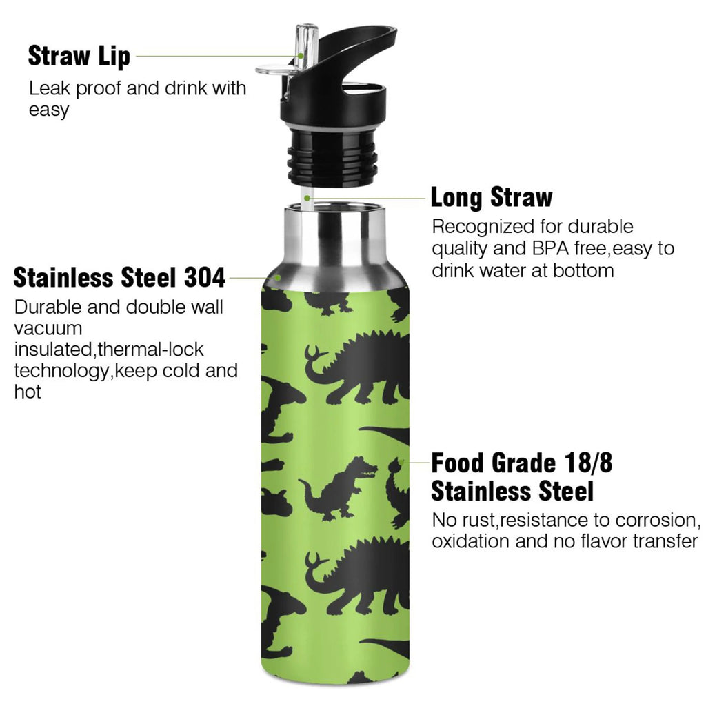 Stainless Steel Vacuum Insulated Water Bottle with Straw Lid 20 OZ K17469