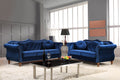 Blue 2 Piece Chesterfield Living Room Set D123