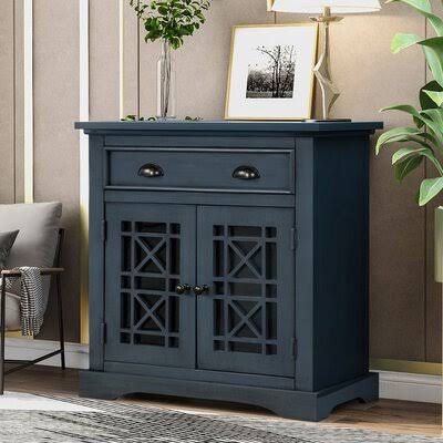 2 Door Navy Accent Cabinet A457512