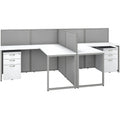 2 Person L Desk with Drawers and Panels in White P7970