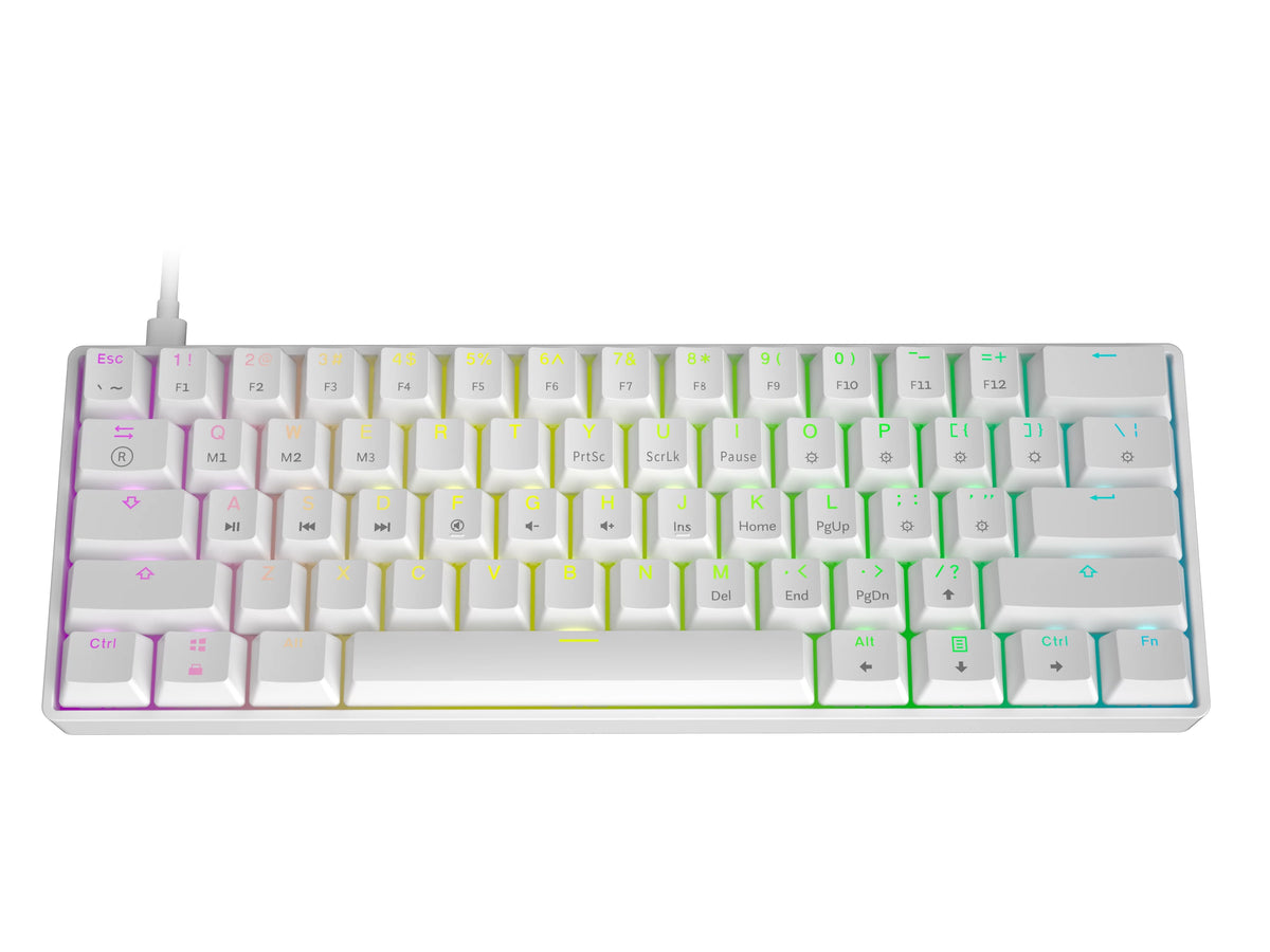 White Gateron Optical Black 61 Keys RGB Mechanical Keyboard Q733