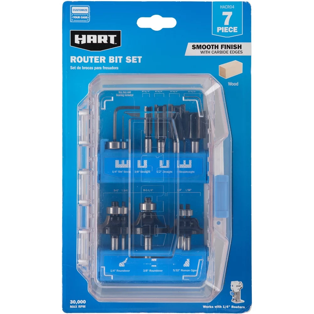 7-Piece Decorative Router Bit Set with Storage Case M3924