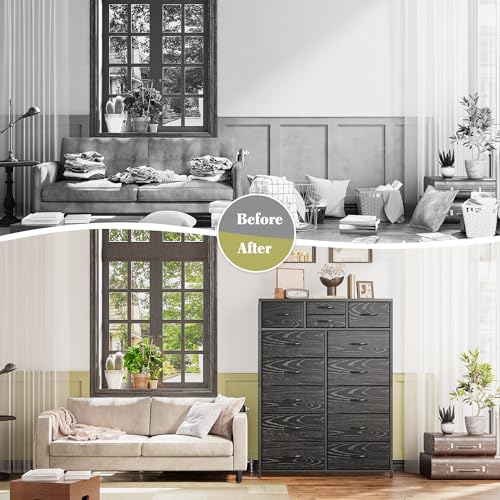 Pink 14 Drawer Fabric Dresser with Metal Frame N888