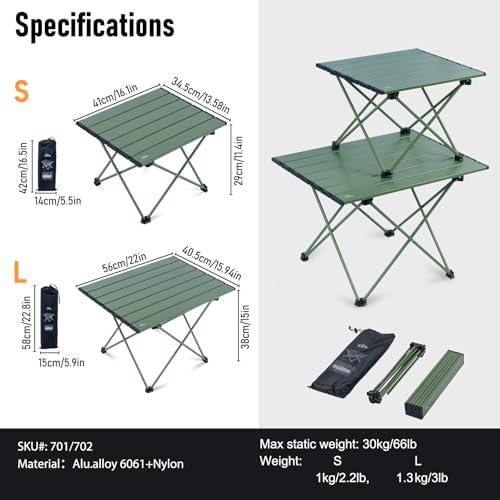 Ultralight Compact Camping Folding Table with Carry Bag F225206