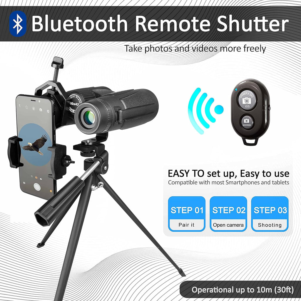 10x42 Waterproof Binoculars with Tripod and Smartphone Adapter L601265
