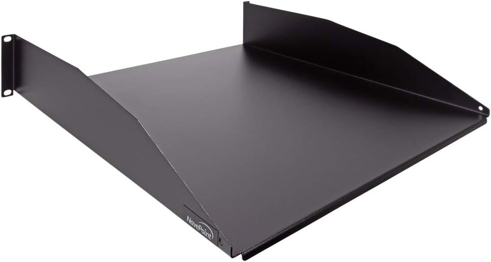 2U 19-Inch Rack Mount Cantilever Server Cabinet Shelf Black D10900
