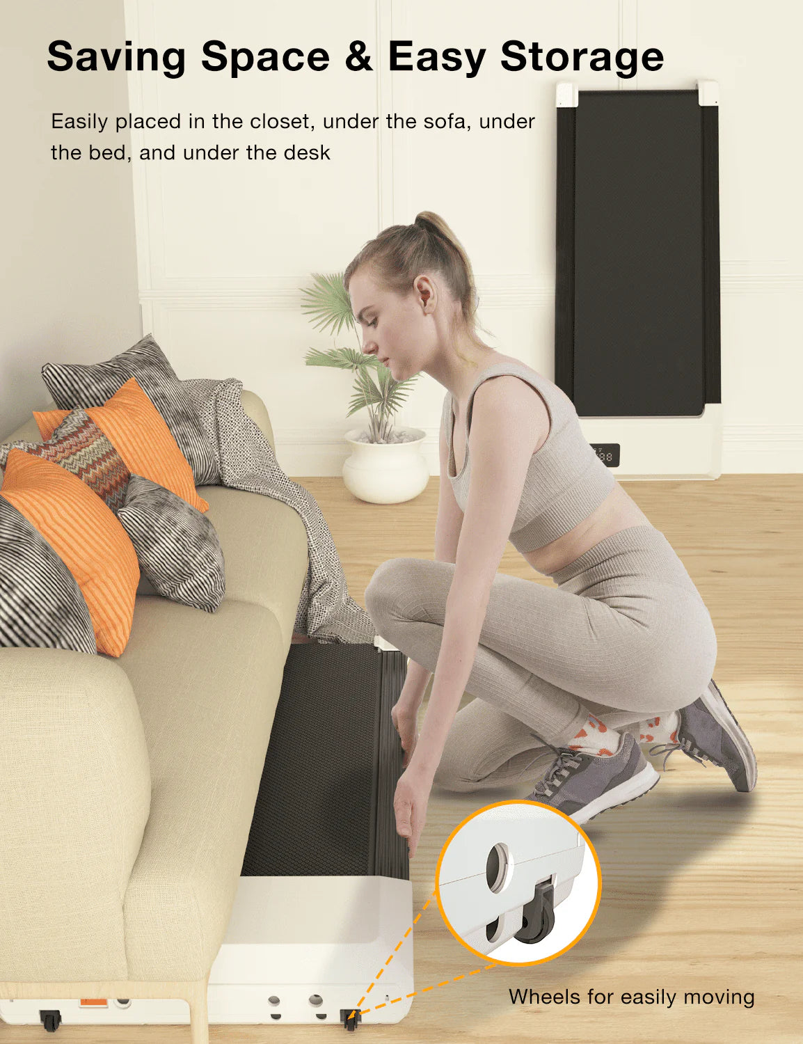 2 in 1 Under Desk Treadmill with Remote Control and LED Display R2297