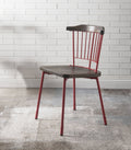 Red & Brown Oak Side Chair Set of 2 E9036