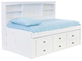 Twin Size White Bed Frame with 6 Drawers K8781