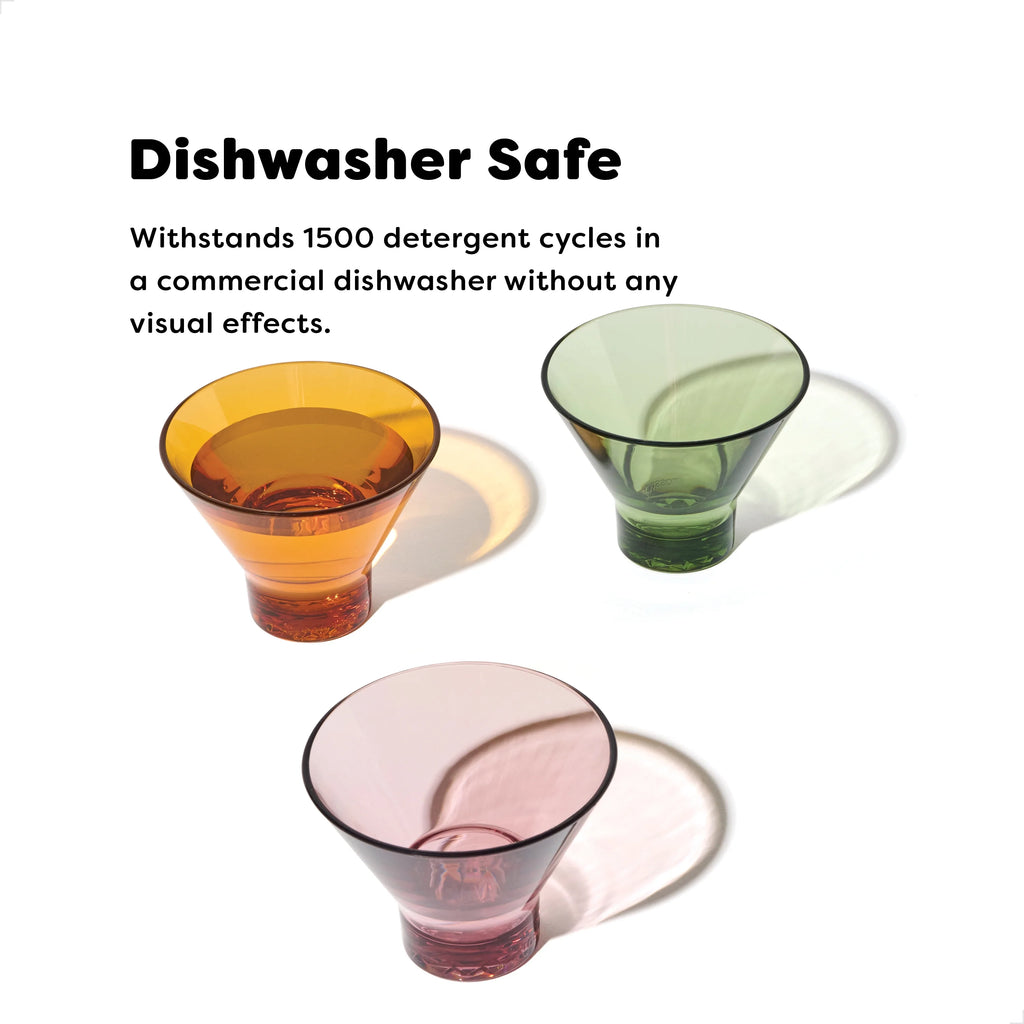 8oz Stemless Martini Glass 4 Pack S2847