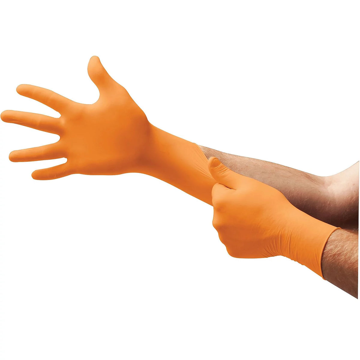 Hi-Viz Orange Nitrile Exam Gloves Powder-Free Size Medium 100/BX G42440