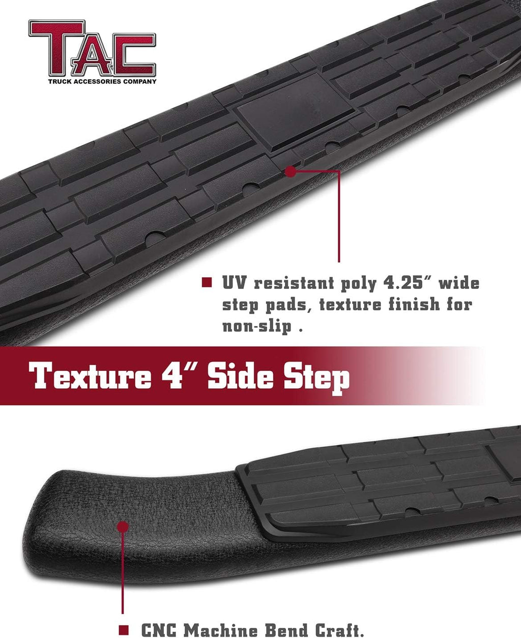 Black Texture Side Bars for Ford Ranger Super Cab Pickup (2pcs) J84217