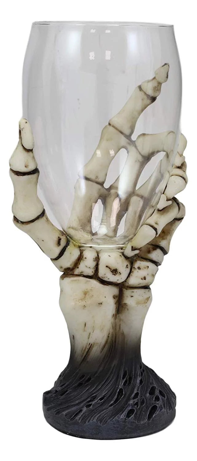 Gothic Skeleton Hand Wine Goblet Glass Chalice T5052