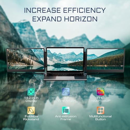 14.2" Portable Monitor FHD IPS Laptop Screen Extender with Foldable Stand F7067