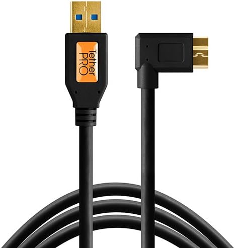 USB 3.0 to Micro-B Right Angle Cable, 15' (4.6m), Black J278