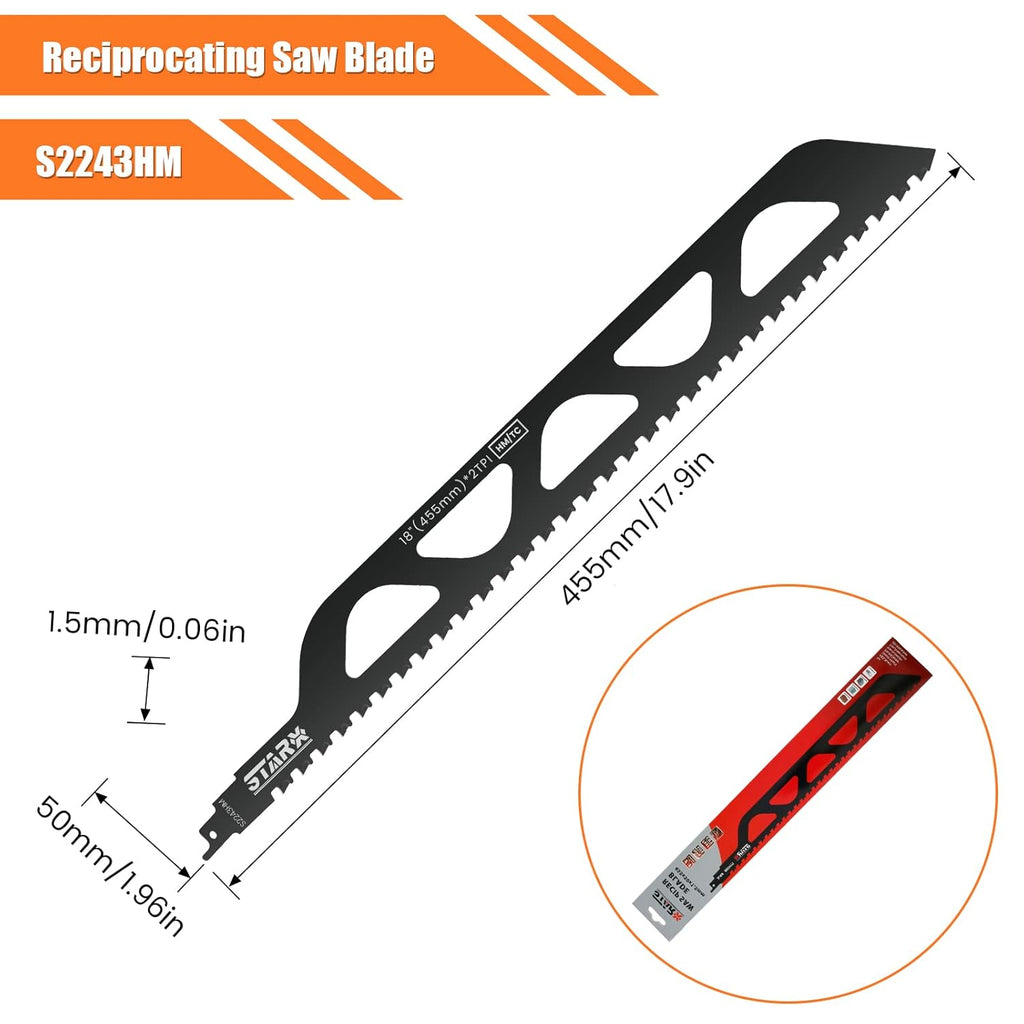 Reciprocating Saw Blades, Hard Alloy Masonry Blade, 12in/305mm F56204