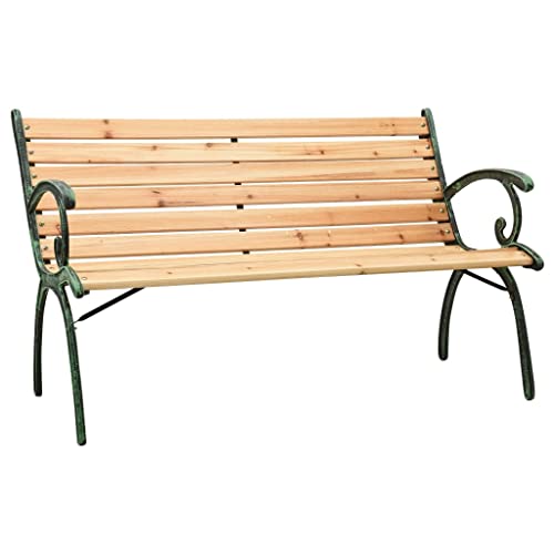 48.4" Cast Iron and Solid Firwood Patio Bench F96662