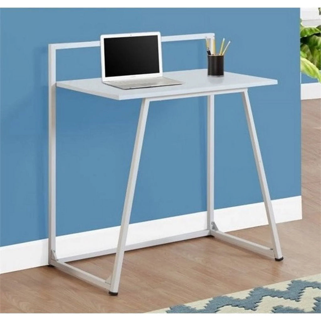 32" Mid-Century Engineered Wood Writing Desk in White A6380