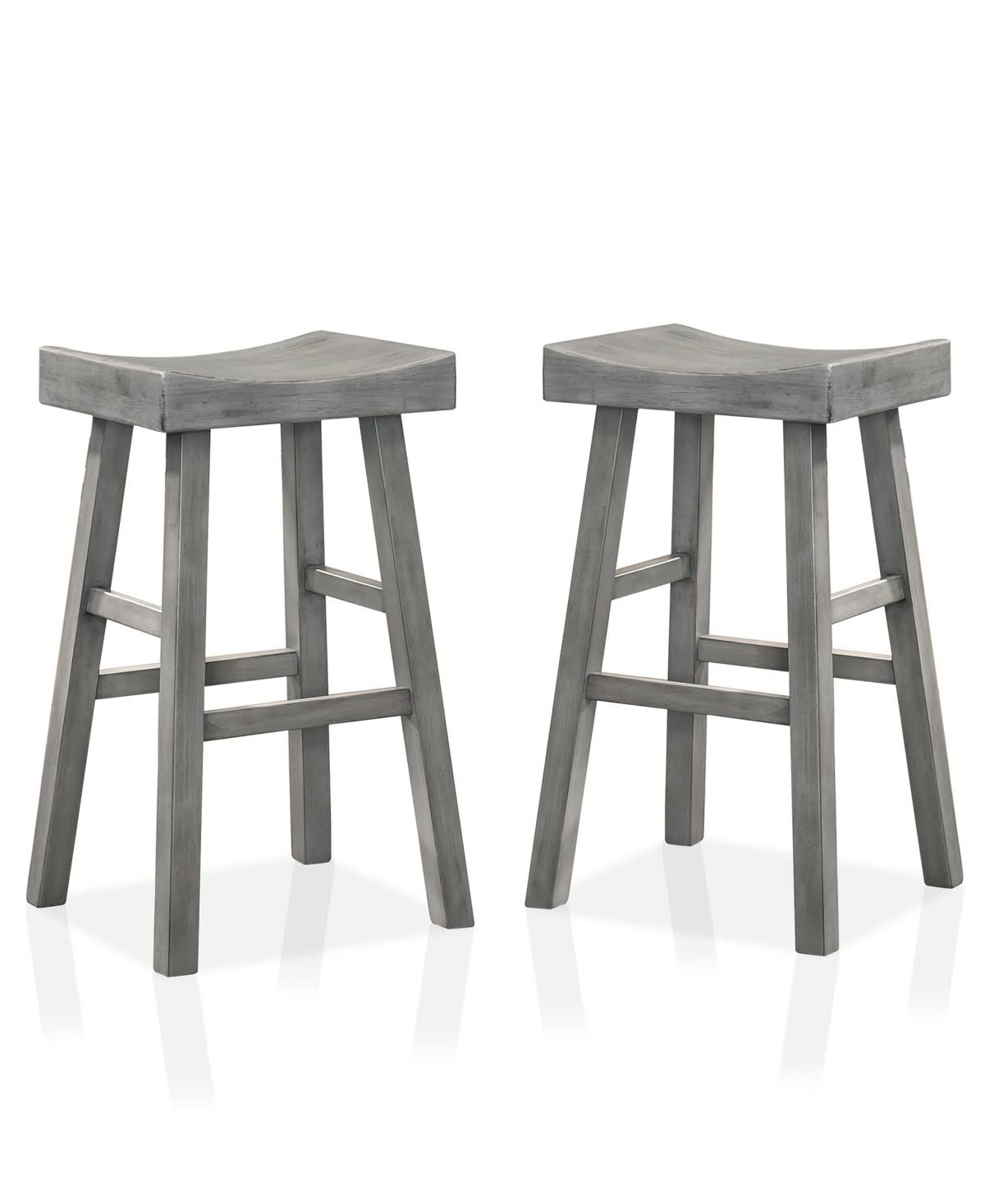 Saddle Bar Stool Set of 2 Gray C14794