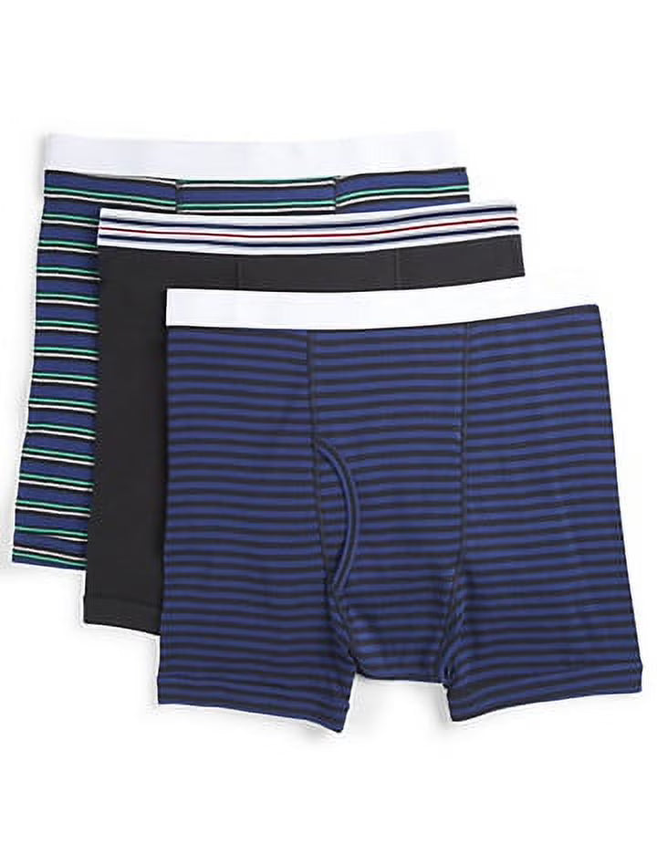 Navy Stripe Big and Tall Boxer Briefs, Pack of 3 P29294