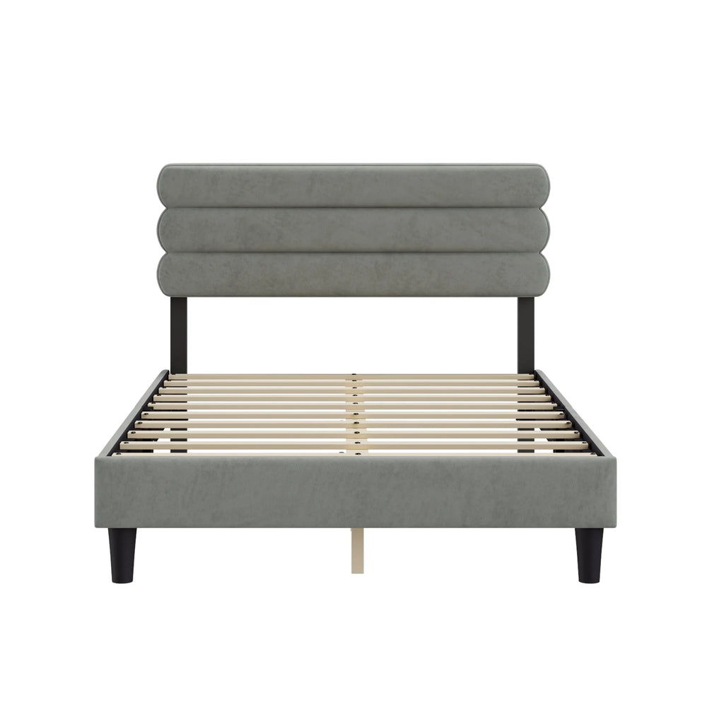 Full Size Bed Frame Light Gray M407923
