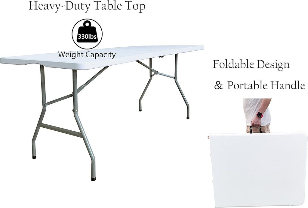 4 ft Adjustable Folding Plastic Table M869541