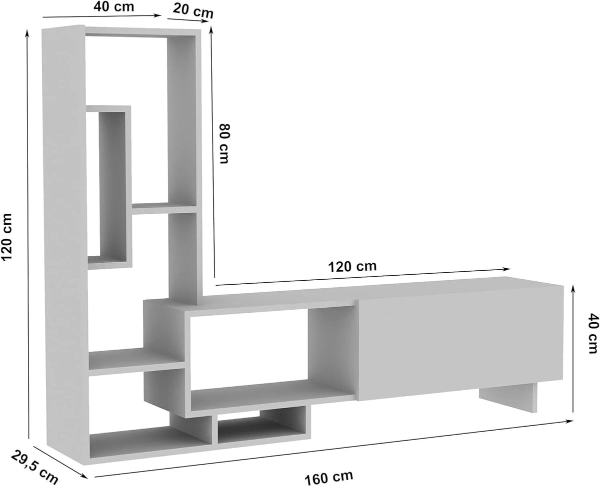 White TV Stand with Shelves for TVs Up to 55 inch H683031