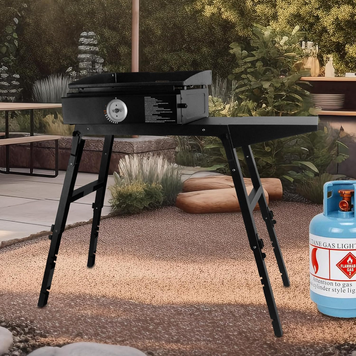 Portable Griddle Stand for Outdoor Camping Cooking H7018