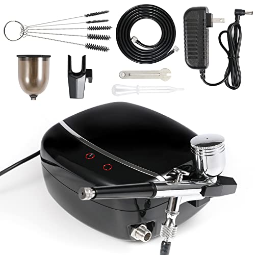 40PSI Touchscreen Airbrush Kit with Compressor, 0.3mm Needle, Dual-Action Airbrush Set W697