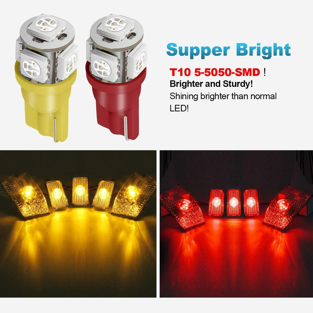 10Pcs Clearance Marker Running Lights Assembly Kits with LED Bulbs L23389
