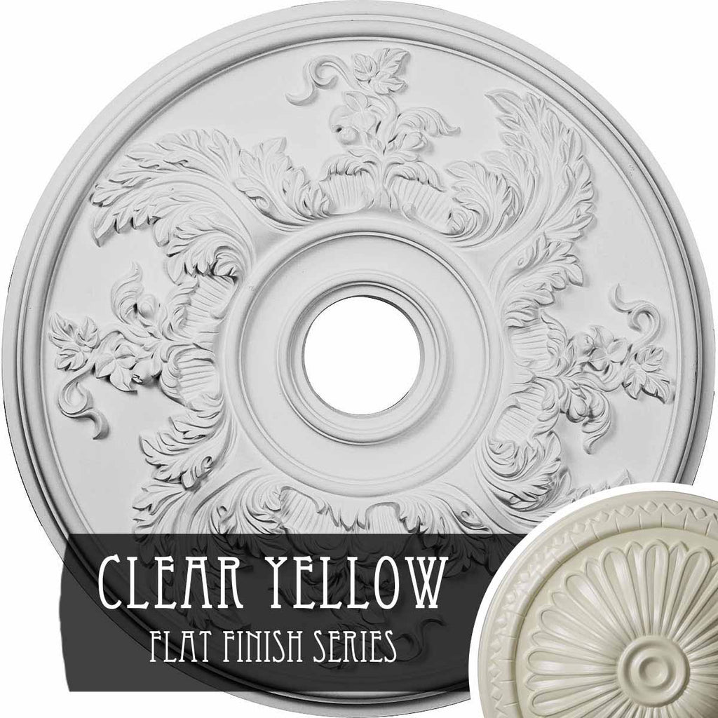 Acanthus Twist Ceiling Medallion Hand-Painted Clear Yellow A991282