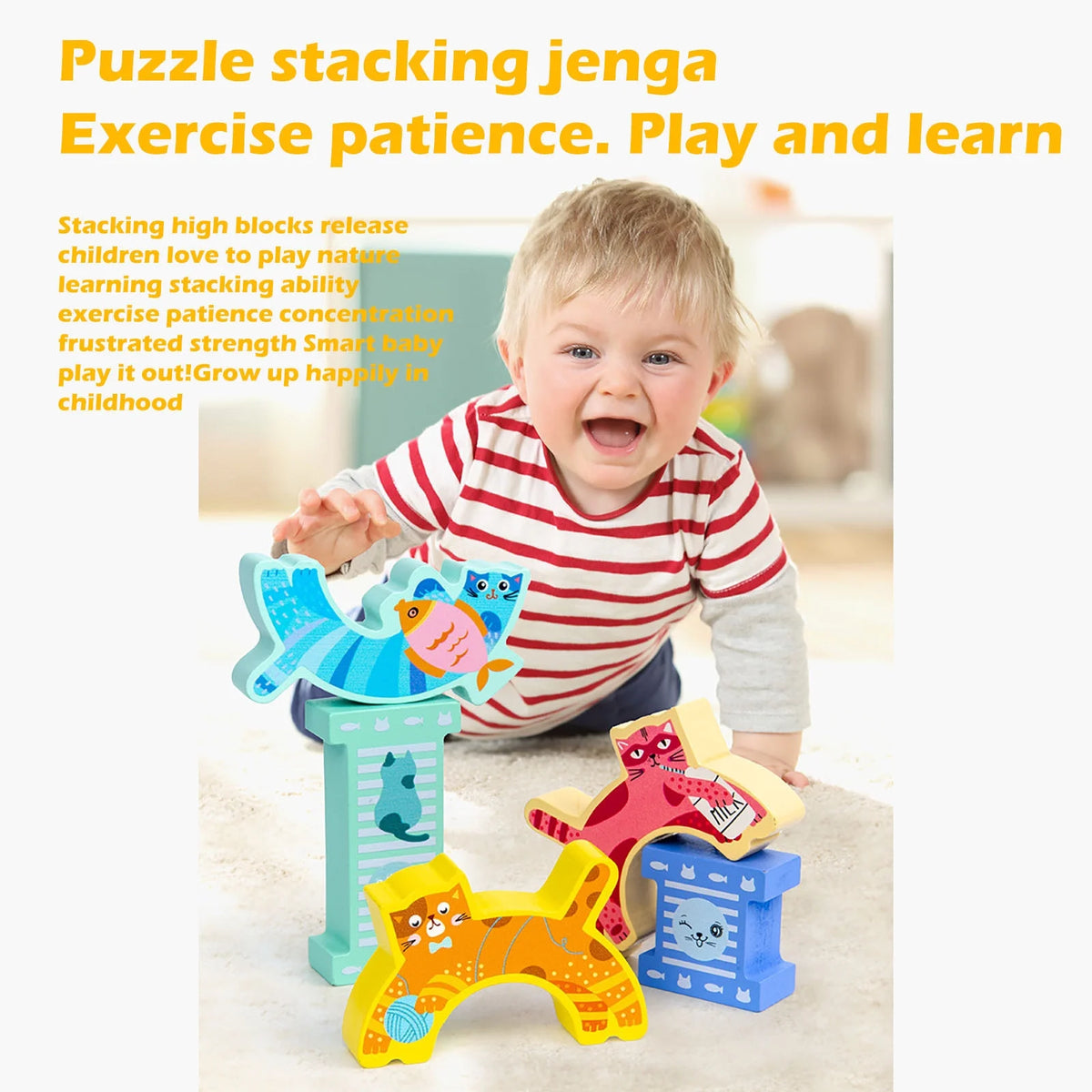 Wooden Stacking Building Blocks Toy J941