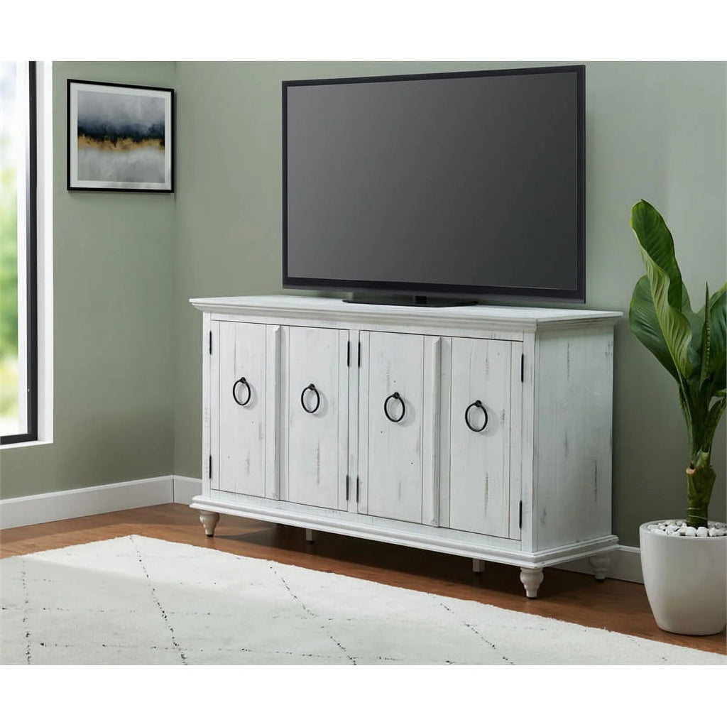 White Solid Wood 65" TV Stand N214835