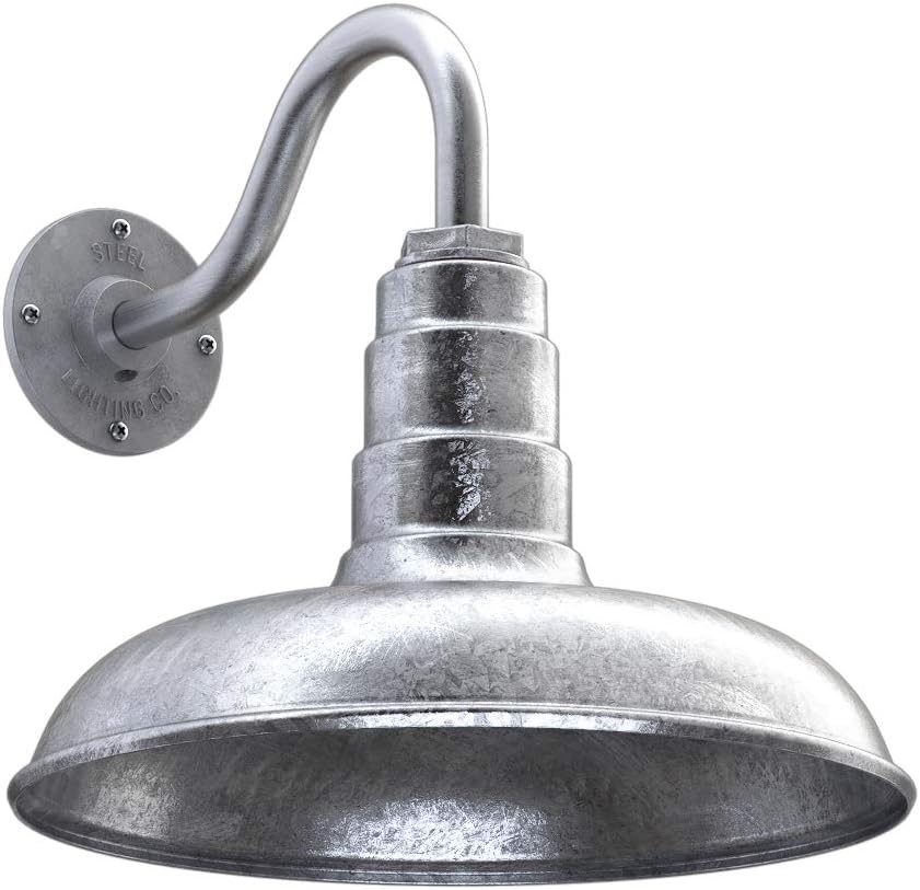 Black 14 inch Dome Outdoor Wall Mounted Barn Light Y4782