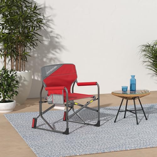 Foldable Outdoor Rocking Chair up to 225 lbs Red A973