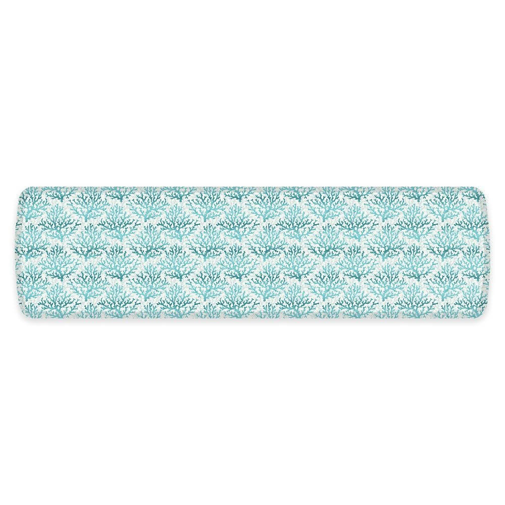 Floor Mat in Early Tide Teal/White D5984
