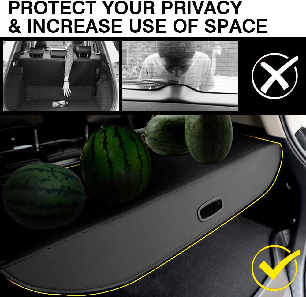 Black Retractable Rear Trunk Cargo Cover W224605