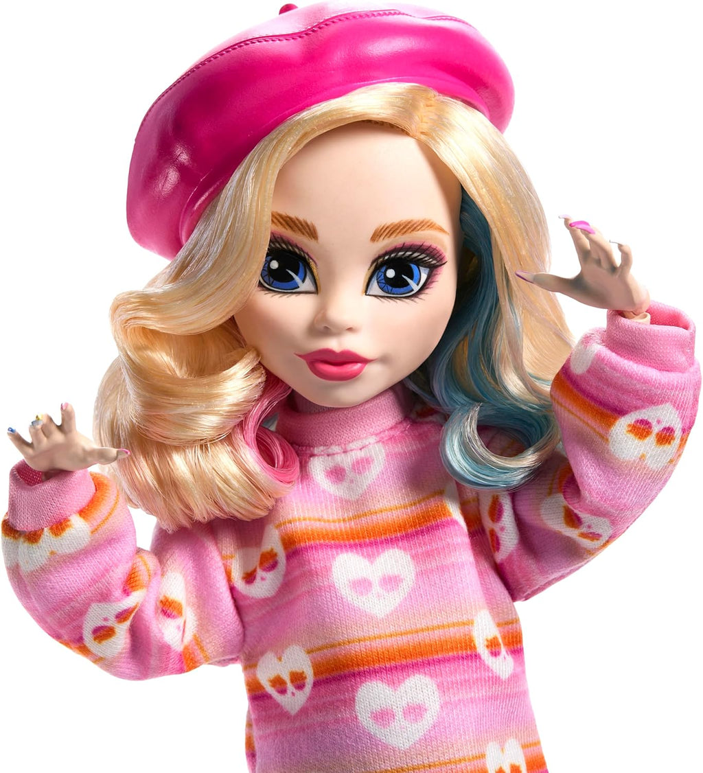 Pink Doll with Beret and Backpack C324
