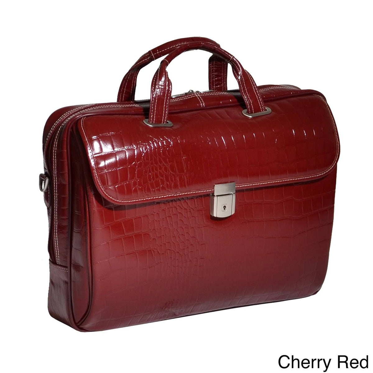 Black Leather Laptop Briefcase N4738