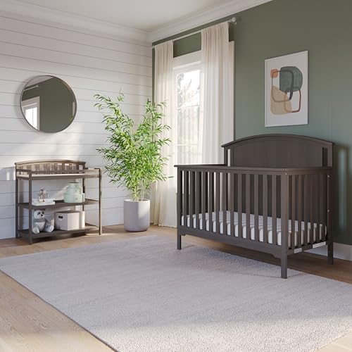 2-Piece Crib and Changing Table Nursery Set (Dapper Gray) P8990