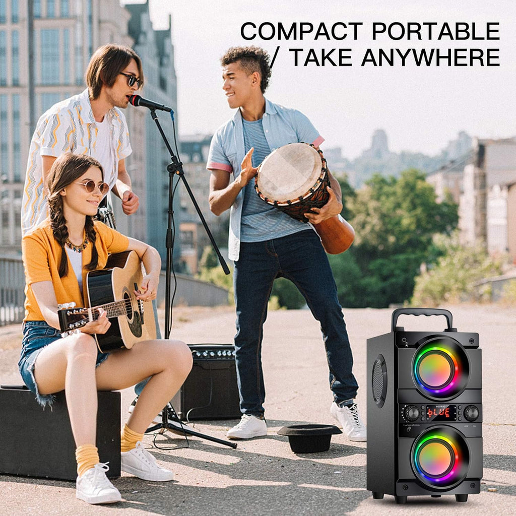 Bluetooth Speaker with LED Colorful Lights, Double Subwoofer S4851