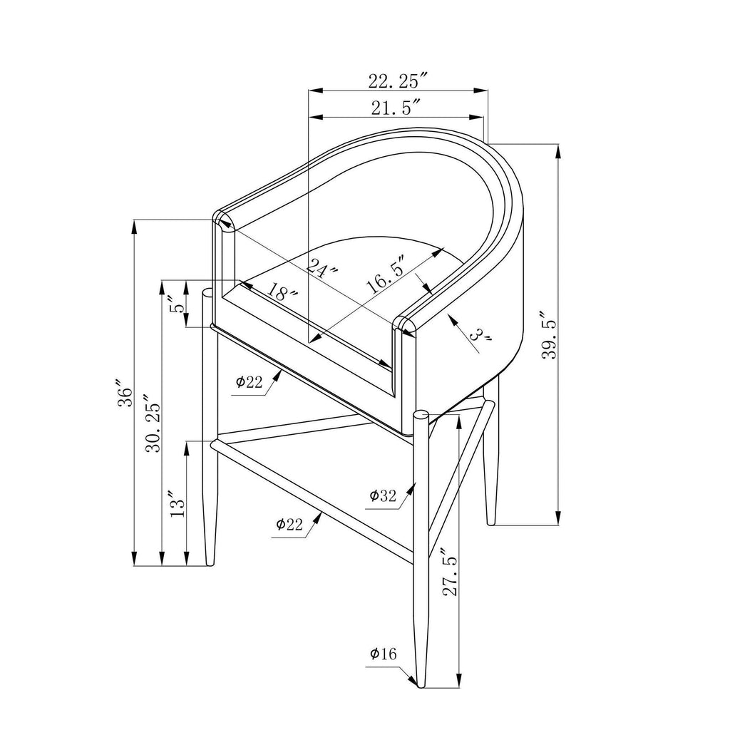 Silver Bar Stool W132307