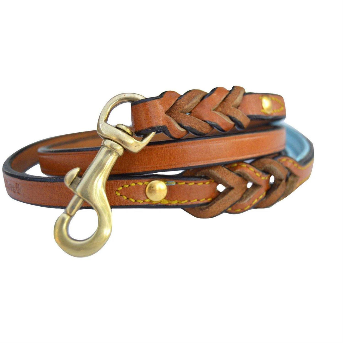 Leather Braided Dog Leash Q698