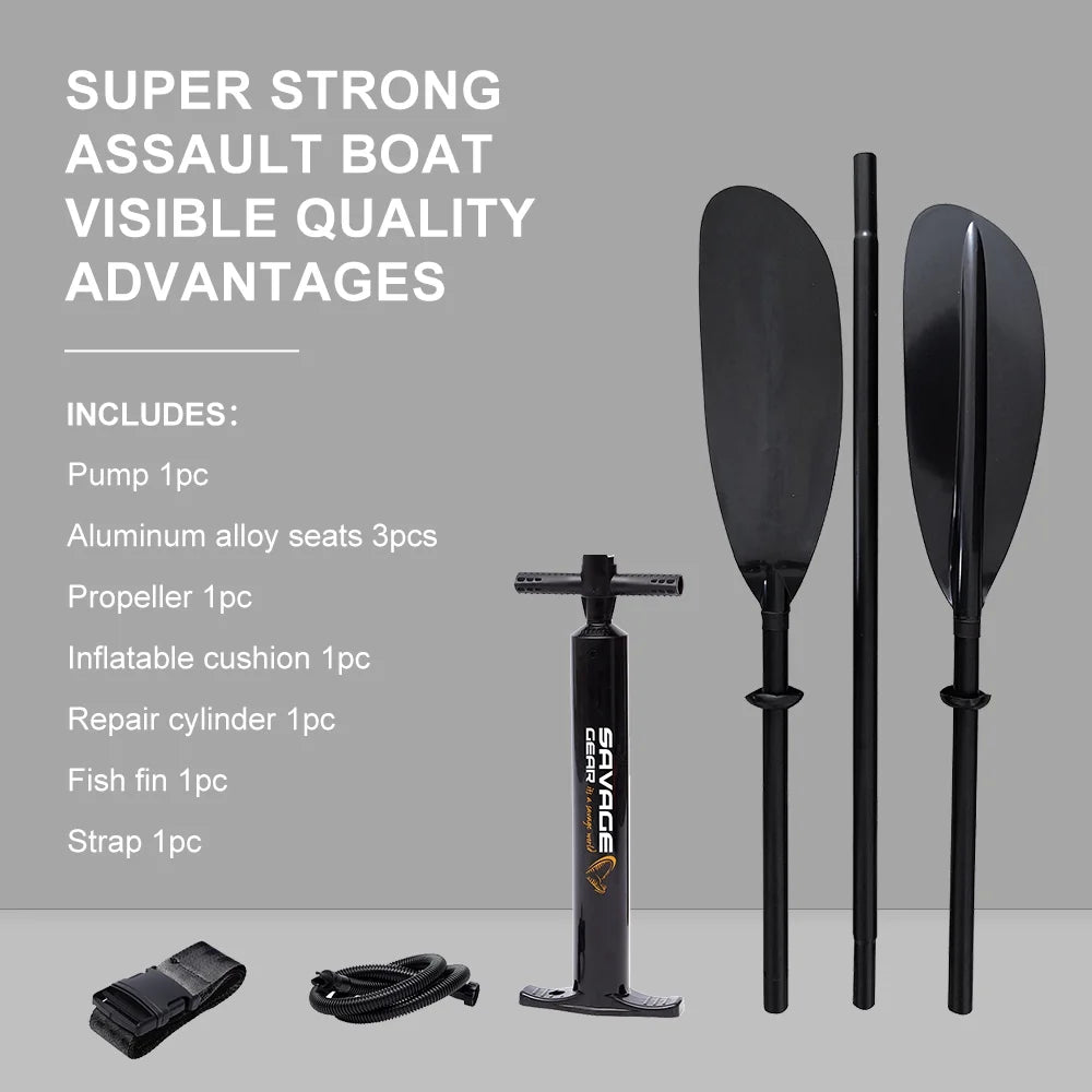 Inflatable Kayak Fishing Boat Set with Seat, Pump, Paddle, Repair Kit, Grey PVC G4122