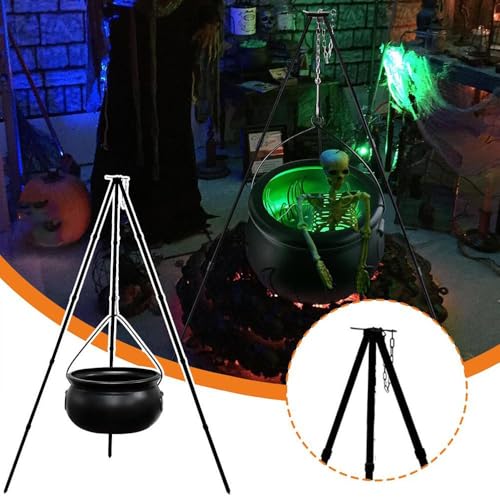 Large Witch Cauldron with Tripod Stand and Eyeballs Lights G926488