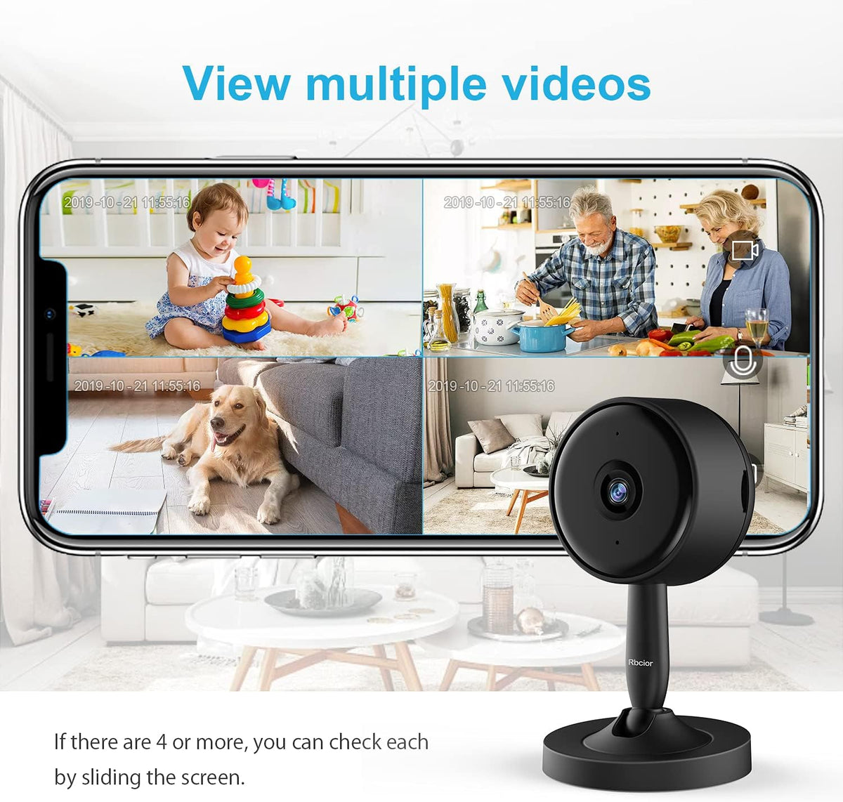 2 Pack 1080P 2.4GHz WiFi Wireless Indoor Security Camera with Night Vision J430