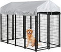 8 X 4 X 6ft Metal Welded Wire Dog Kennel with Roof H398
